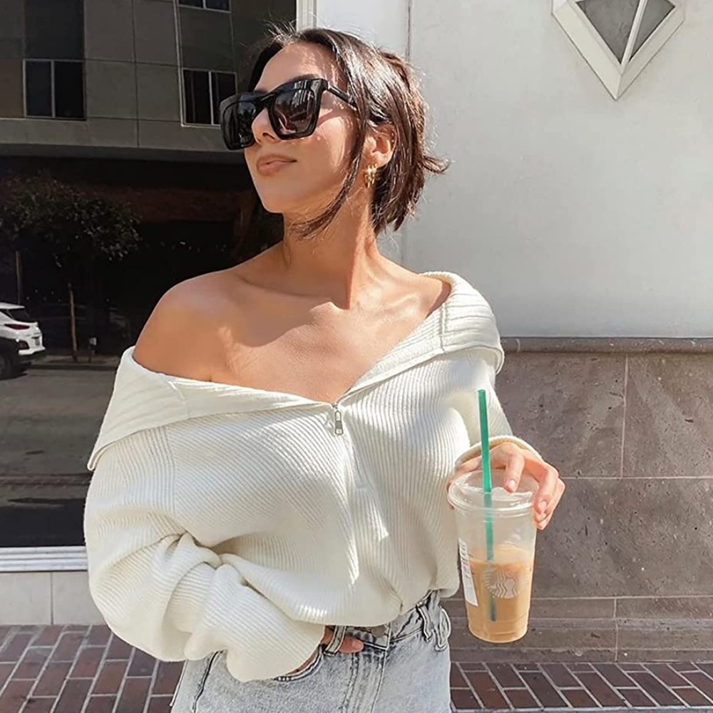 Pull over half zip sweater